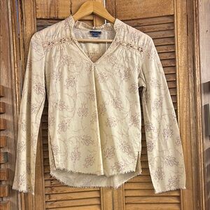 Floral Long Sleeve Blouse Y2K Bohemian Western Cowgirl Size Small